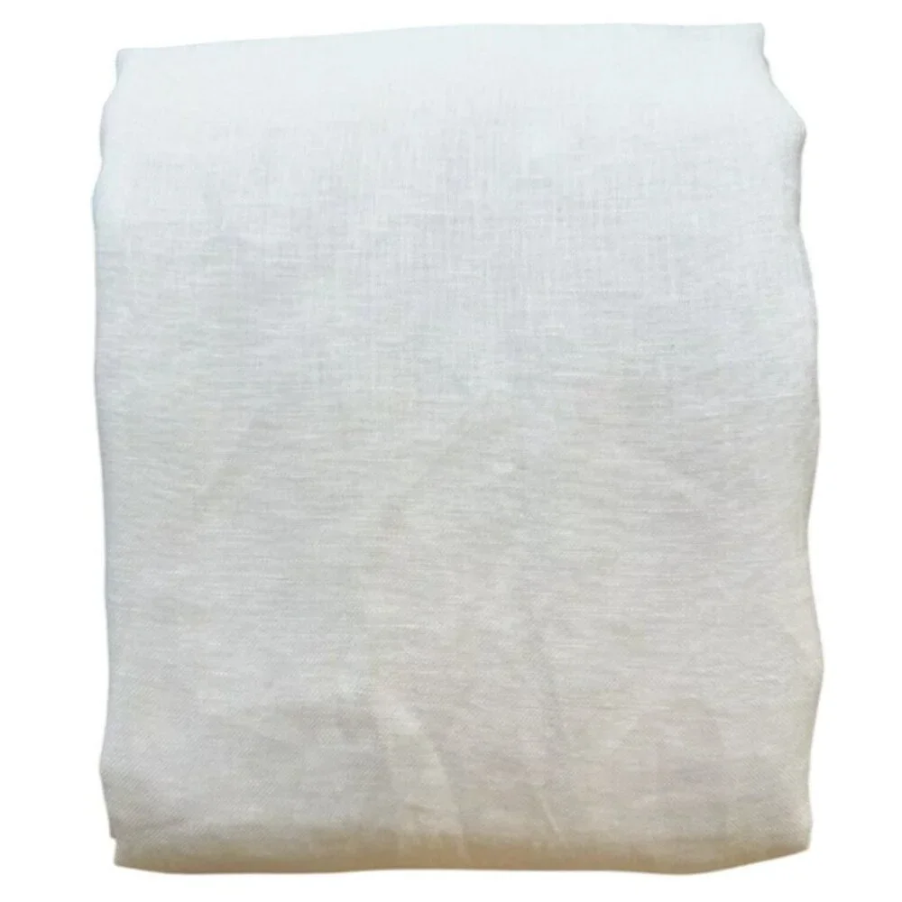 West Elm Sheer Crosshatch Curtain Light Airy Breezy 100% Cotton White 48